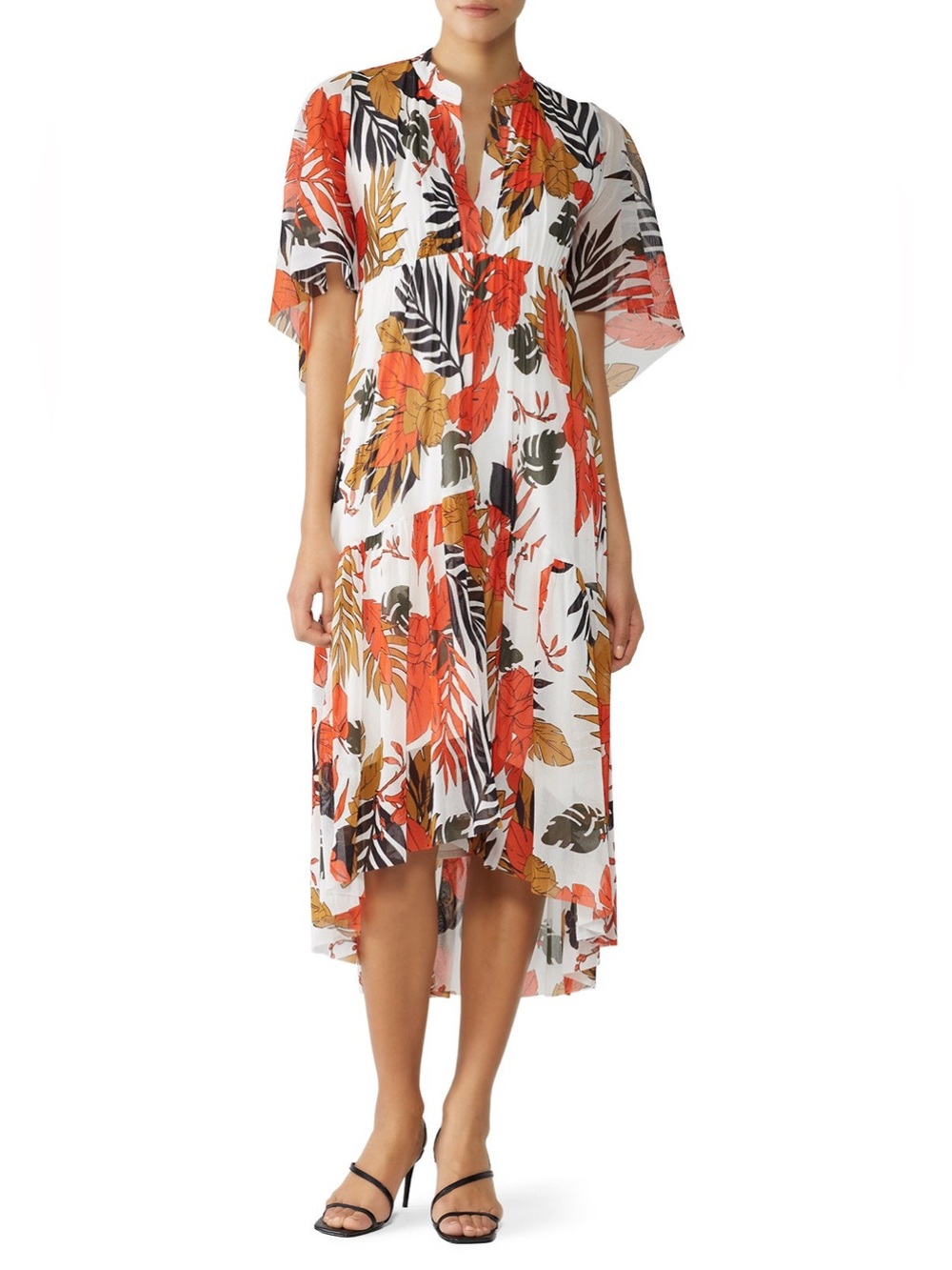 RENT THE RUNWAY / FUZZI / Leaf Print Tulle Dress/ XS / Ptp-18”